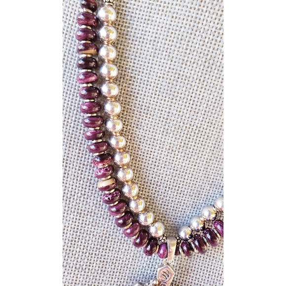 SOLD RARE Purple Spiny Oyster Sterling Silver Necklace - Picture 4 of 7